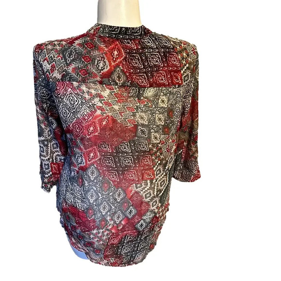 Southern Lady 3/4 Sleeve Printed Blouse Size XL - Picture 2 of 3